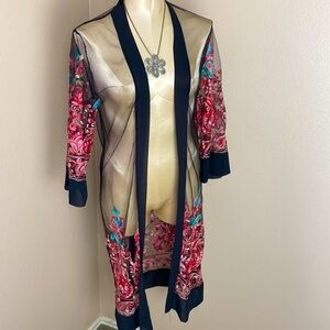 WoWo Embroidered Sheer Cover Up
